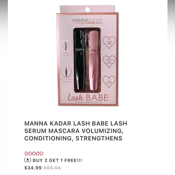 LAST PRICE🍒🤍 MANNA KADAR beauty lash babe lash serum and volumizing mascara ✨ - Picture 2 of 6